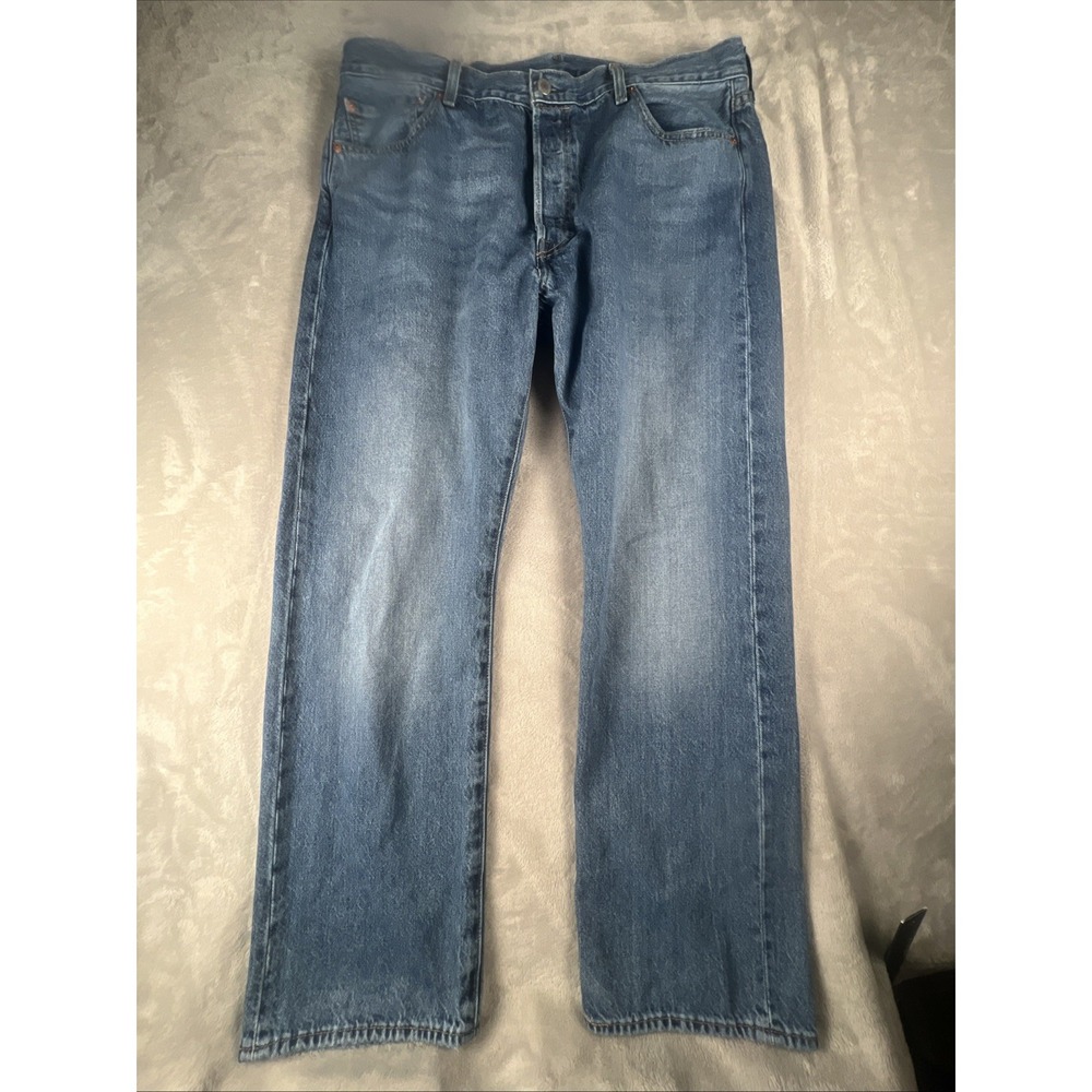 Premium Levis 501 "Big E" Straight-Leg Western Denim Jeans W36  L30